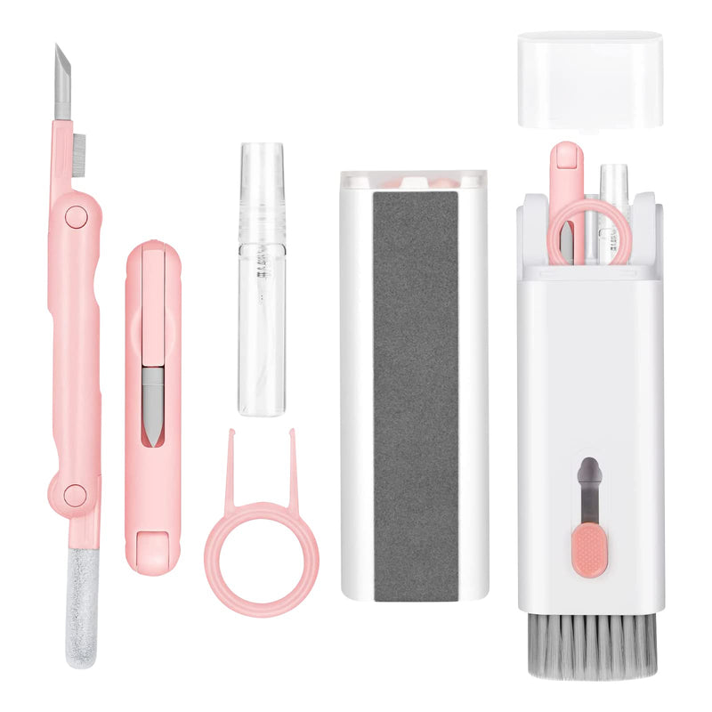 7-in-1 Electronic Cleaner Kit,Keyboard Cleaner,Laptop Cleaner Kit for Monitor, Cell Phone, Bluetooth,Headset, Lego, Airpods, Laptop Camera Lens (Pink) PINK
