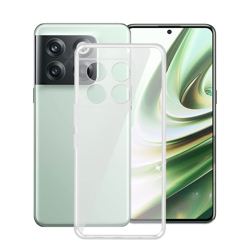 AQGG for OnePlus 10T [6.70"] Case, Soft Silicone Bumper Shell Transparent Flexible Rubber Phone Protective Cases TPU Cover for OnePlus 10T -Clear Transparente