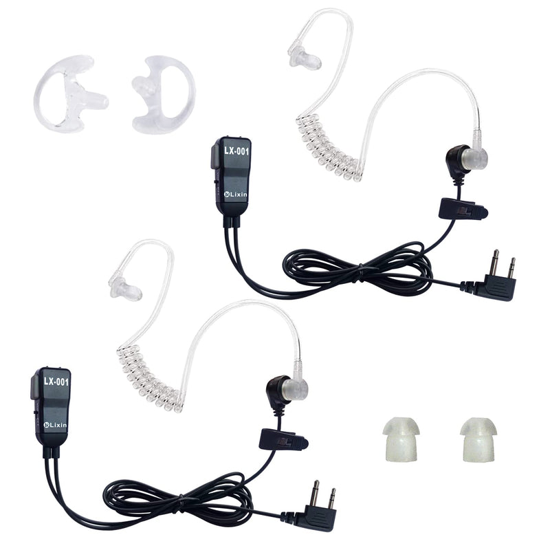 Two Way Radio Earpiece, Walkie Talkie Headset,Transparent Security HeadphonesCompatible Midland AVPH3,for Midland Walkie Talkie with PTT/VOX -Black (Pair) pair