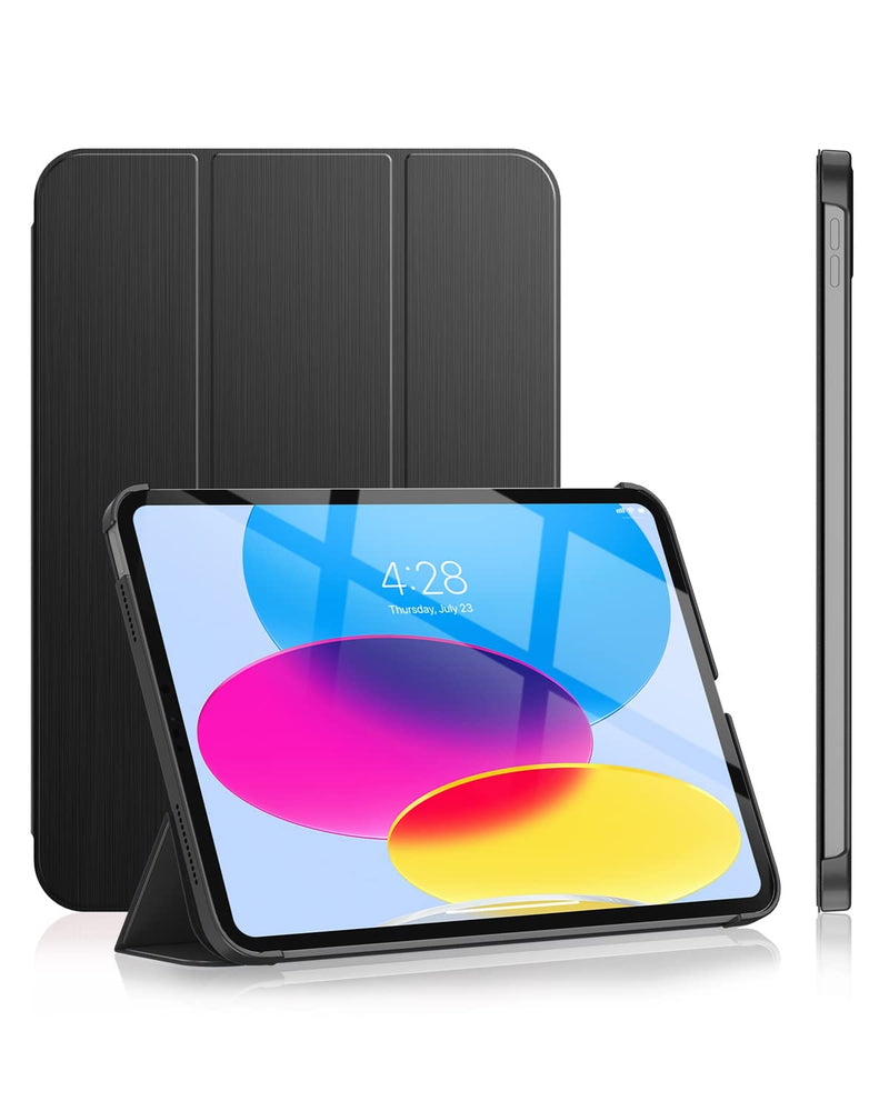 Soke Case for iPad 10th Generation(10.9-inch,2022) - [Smart Cover Auto Wake/Sleep + Slim Trifold Stand], Premium Protective Hard PC Back Cover for New Apple iPad 10.9 Inch - Black