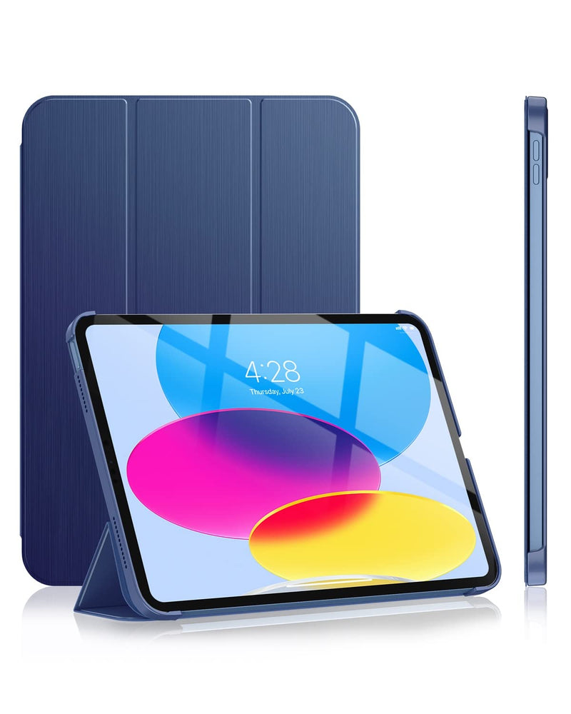 Soke Case for iPad 10th Generation(10.9-inch,2022) - [Smart Cover Auto Wake/Sleep + Slim Trifold Stand], Premium Protective Hard PC Back Cover for New Apple iPad 10.9 Inch - Navy Blue
