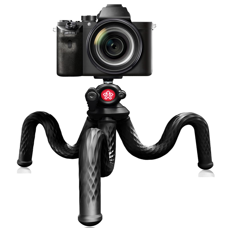 Tripod for iPhone, Goocong Flexible Tripod for Phone Camera with Cell Phone Mount for Samsung Google Smartphone, DSLR Camera Black