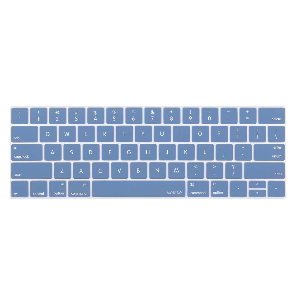 MOSISO Keyboard Cover Compatible with MacBook Pro with Touch Bar 13 and 15 inch 2019 2018 2017 2016 (Model: A2159, A1989, A1990, A1706, A1707), Silicone Skin Protector, Dusty Blue