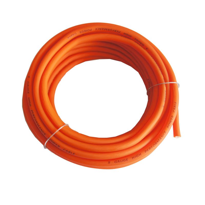 ROCK DIRECT 8 Gauge AWG CCA Power Ground Wire Cable Battery Cable Wire, Home Speaker Stereo System, Automotive Use (25ft Orange) 8 Gauge Orange-25ft