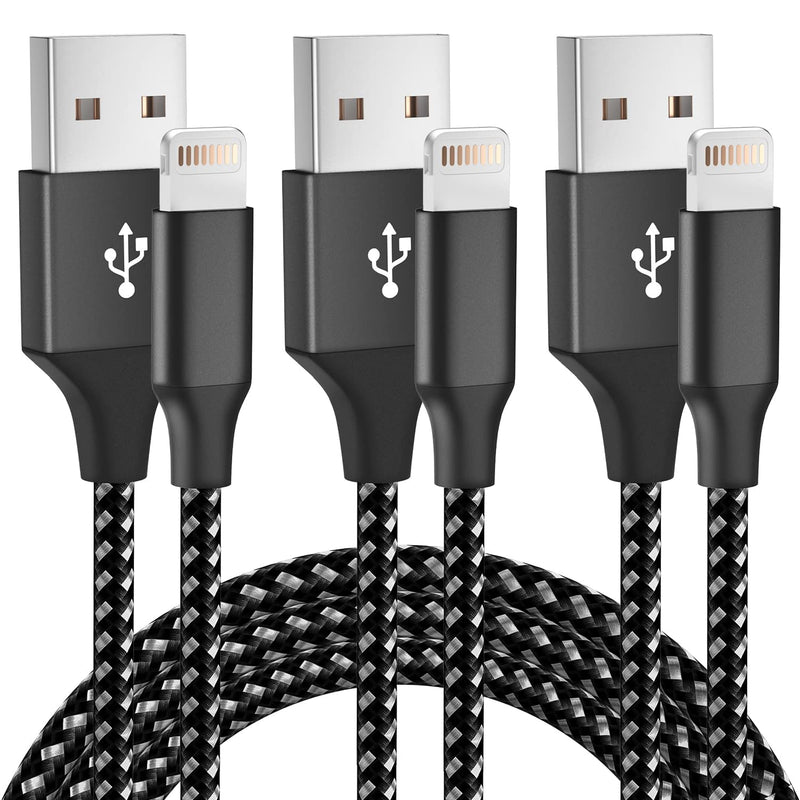 iPhone Charger [Apple MFi Certified] 3Pack 10FT Lightning Cable Fast Charging Nylon Braided iPhone Charger Cord Compatible with iPhone 13 12 11 Pro Max XR XS X 8 7 6 Plus SE and More