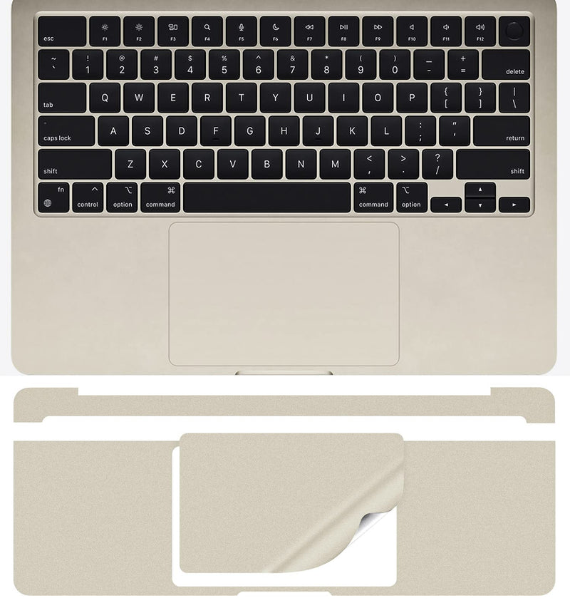 CaseBuy Full Body Keyboard PalmRest Protector for 2022 M2 MacBook Air 13.6 A2681 Anti-Scratch Trackpad Protective Skin Cover for 13" MacBook Air M2, Starlight MacBook Air 13" (2022) Full Size Starlight
