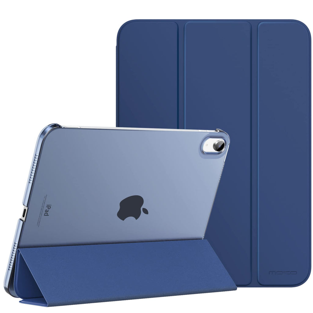 MoKo iPad 10th Generation Case 2022, Slim Stand Hard PC Translucent Back Shell Smart Cover Case for iPad 10th Gen 10.9 inch 2022, Support Touch ID, Auto Wake/Sleep,Navy Blue Navy Blue