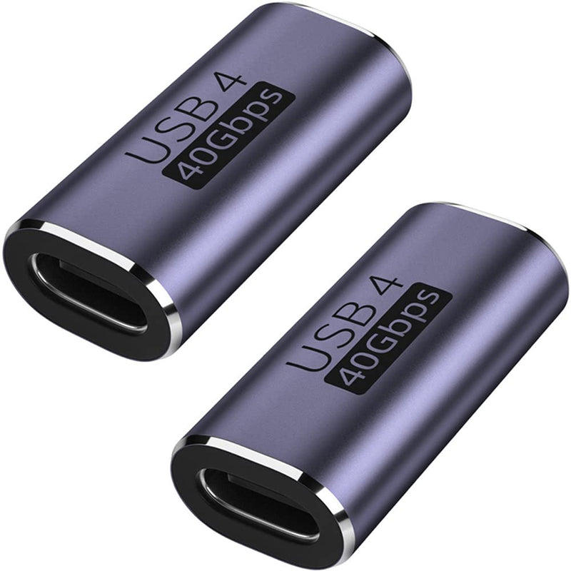 USB C Coupler (2 Pack), AuviPal USB Type C Female to Female Adapter Extender Compatible with Thunderbolt 4/3 Support up to 40Gbps Data Transfer, 100W Power Delivery and 8K@60Hz Video Pass Through