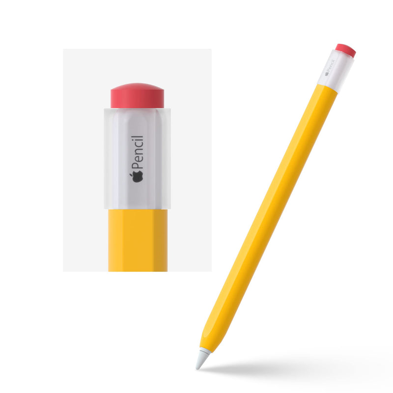 ELETIUO Silicone Case for Apple Pencil 2nd Generaion Cover,Protective Holder Grip Sleeve with Cap Accessories Compatible for iPad Pro 11 12.9 inch,Yellow Yellow
