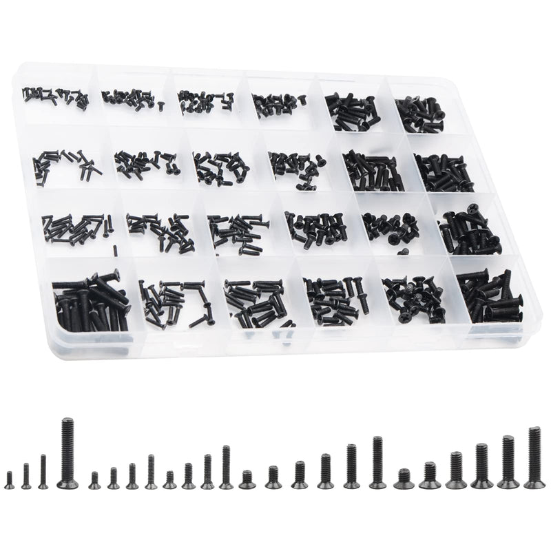 QTEATAK 480Pcs Black Laptop Notebook Computer Replacement Screws Kit for Lenovo Toshiba Gateway Samsung HP IBM Dell Sony Acer Asus SSD Hard Disk SATA 480 Pcs