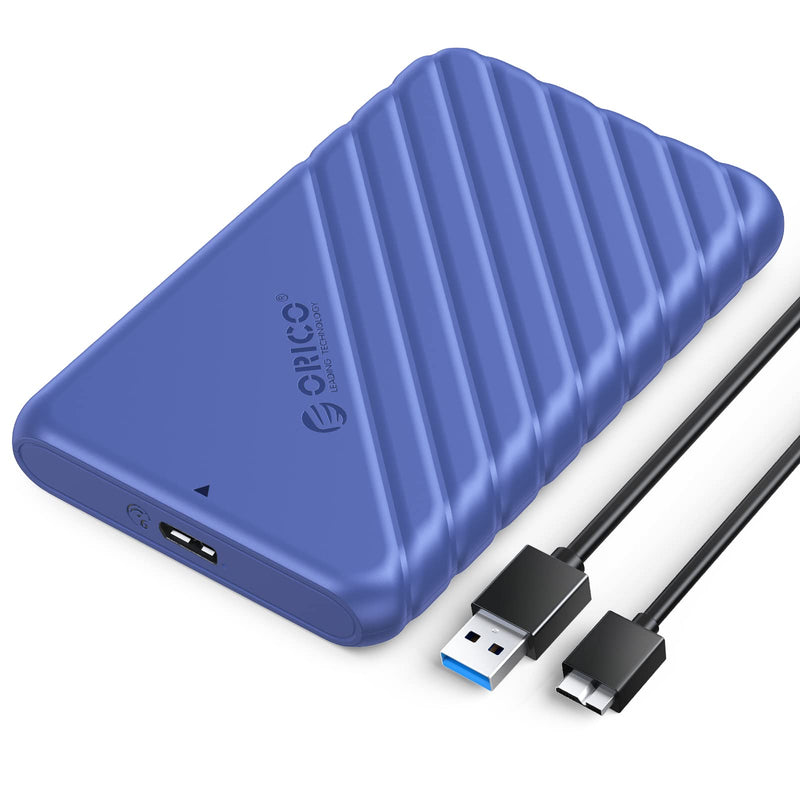 ORICO 2.5 inch External Hard Drive Enclosure USB 3.0 to SATA III for 7mm and 9.5mm SATA HDD SSD Tool Free [UASP Supported] Blue (25PW1-U3) 25PW1-U3-BL