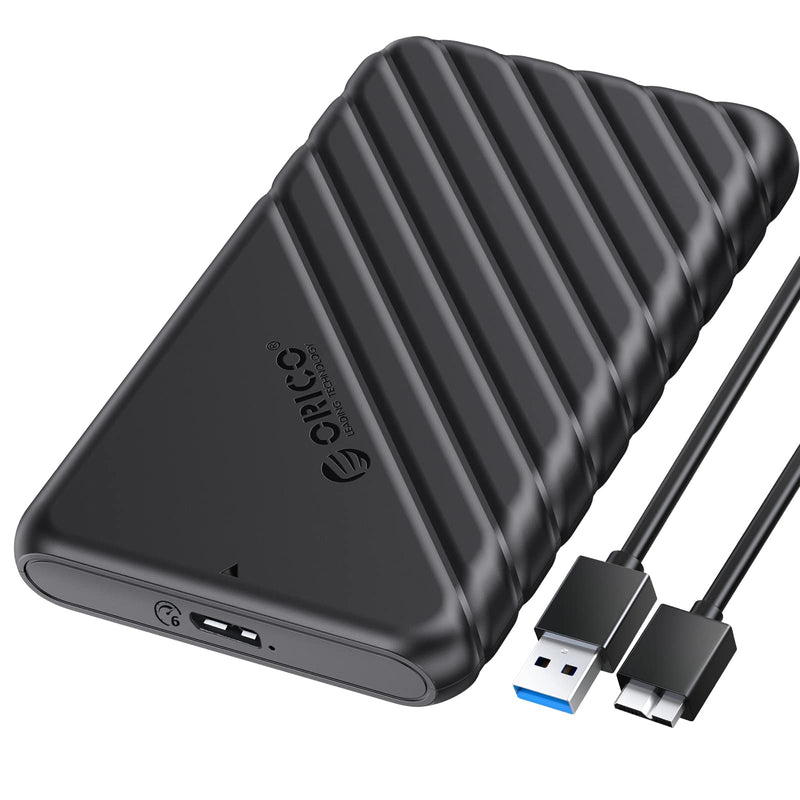 ORICO 2.5 inch External Hard Drive Enclosure USB 3.0 to SATA III for 7mm and 9.5mm SATA HDD SSD Tool Free [UASP Supported] Black (25PW1-U3) 25PW1-U3-BK