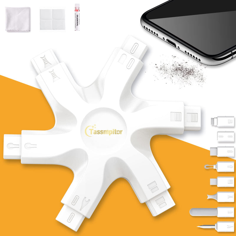iPhone Cleaning Kit Port Cleaner - Repair & Restore Tool for iPad Pro Watch Cell Phone Charging Port, Lightning Charger Cables Speaker Airpod Cleaning Putty Dust for All Devices - Snowflake Multitool Snow White