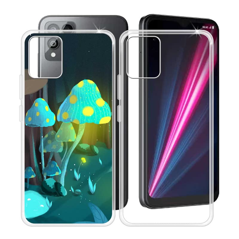 HGJTF Phone Case for T-Mobile Revvl 6 PRO 5G (6.82"), 2 Pcs Shockproof Soft Silicone Bumper Shell, [Ultra-Thin ] [Anti-Yellowing] Clear Back Cover for T-Mobile Revvl 6 PRO 5G - Clear + WMB25