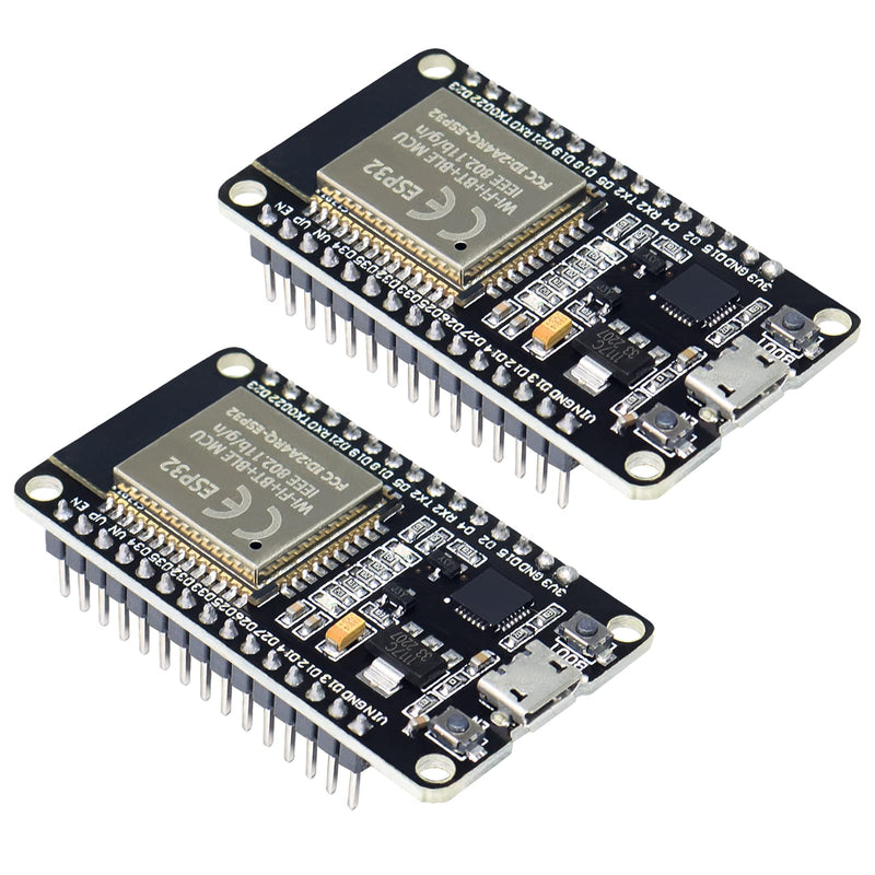KeeYees ESP32S ESP32 Development Board 2.4 GHz Dual Core WLAN WiFi + Bluetooth 2-in-1 Microcontroller ESP-WROOM-32 Chip for Arduino (30PIN, 2PCS) 30 PIN
