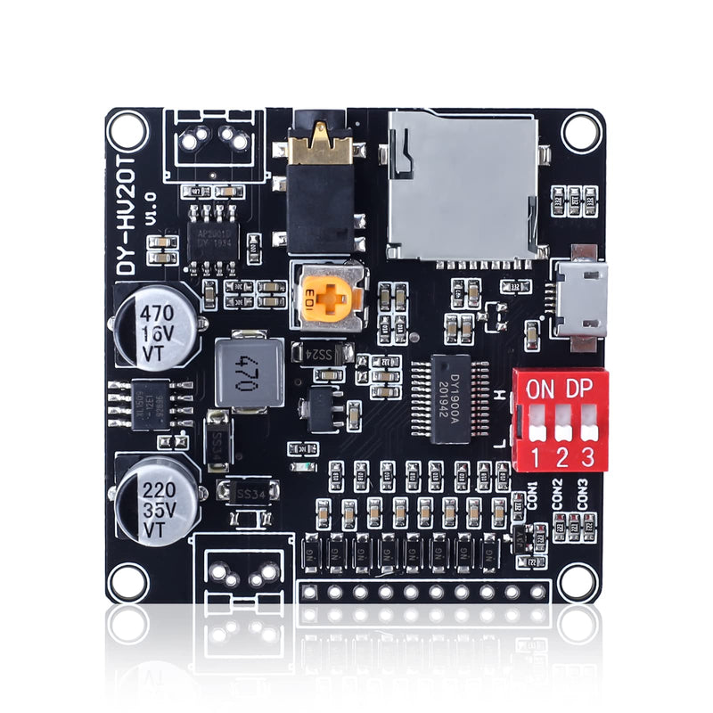20W Voice Playback Module, PEMENOL DC 6-35V Sound Board USB Downloadable Music Player 24-bit DAC Output MP3 WAV Support TF Card 32GB Max for Broadcast Device DIY