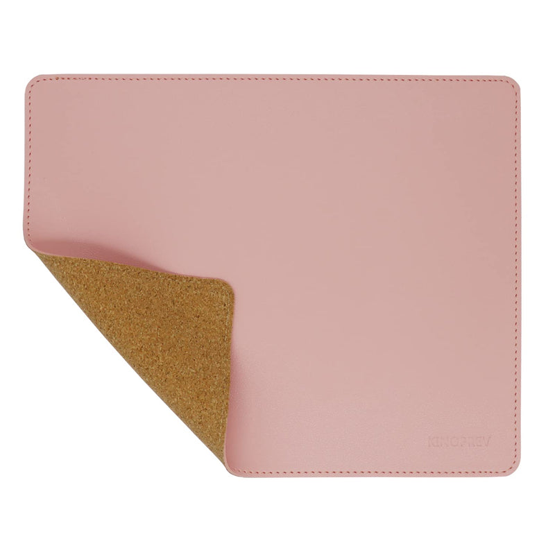 Leather Mouse Pad - Wood Mouse Pad with Stitched Edge,PU Non-Slip Mouse Pad,Double Side Mousepad,Waterproof Gaming Mouse Pad for Computers,Laptop,Office & Home,10.2" x 8.3",1 Pack (Pink) Pink