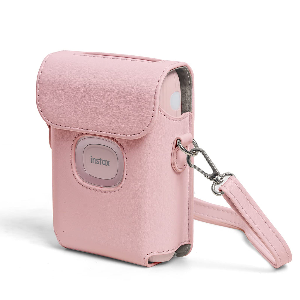 Rieibi Mini Link 2 Case - Protective Case Cover for Fujifilm Instax Mini Link 2 Smartphone Printer with Shoulder Strap, Pink, Beauty Case