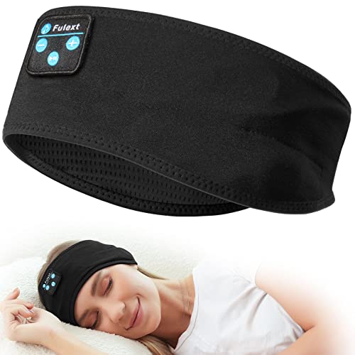 Wireless Headphones Headband for Sleeping, Fulext Bluetooth Sleep Headphones for Side Sleepers, Soft and Lightweight Eye Mask for Sleep, Ideal for Housework,Travel,Yoga,Workout,Running,Sports,Gift Black & Black