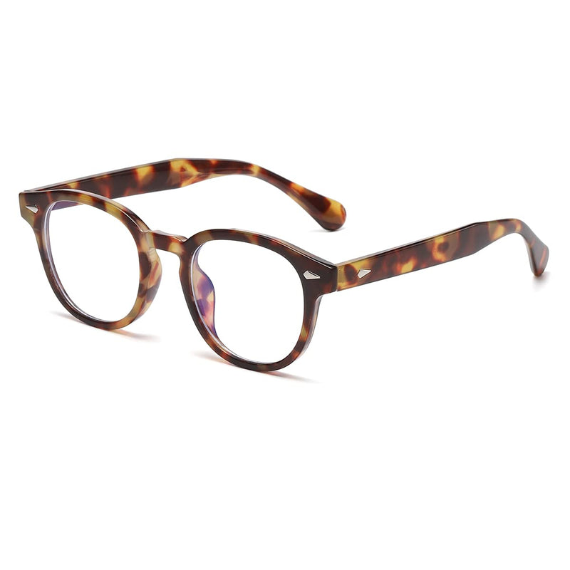 NIDOVIX Retro Round Blue Light Blocking Glasses for Men Women, Vintage Frame Non-prescription Computer Reading Eyeglasses 02 Tortoise 48 Millimeters