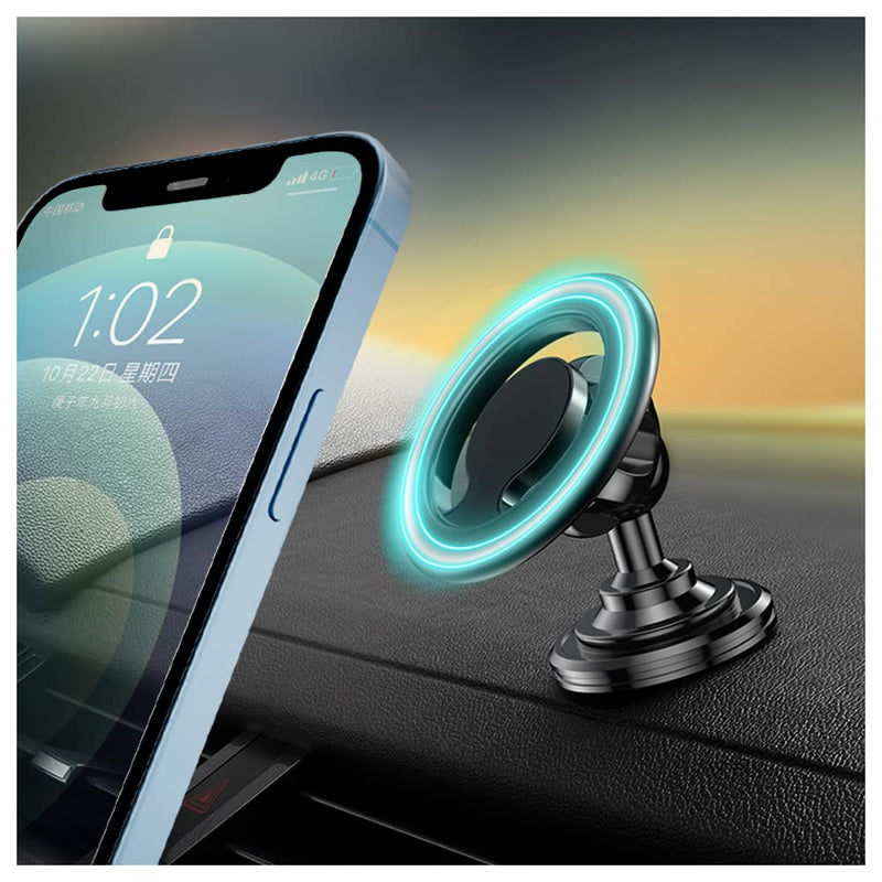 Compatible for MagSafe Car Mount for iPhone,[2022 New Upgrade] Dashboard 360° Rotation Magnetic Car Mount,Cell Phone Holder for MagSafe iPhone 13 12 / All Smart Phones (Black) Black