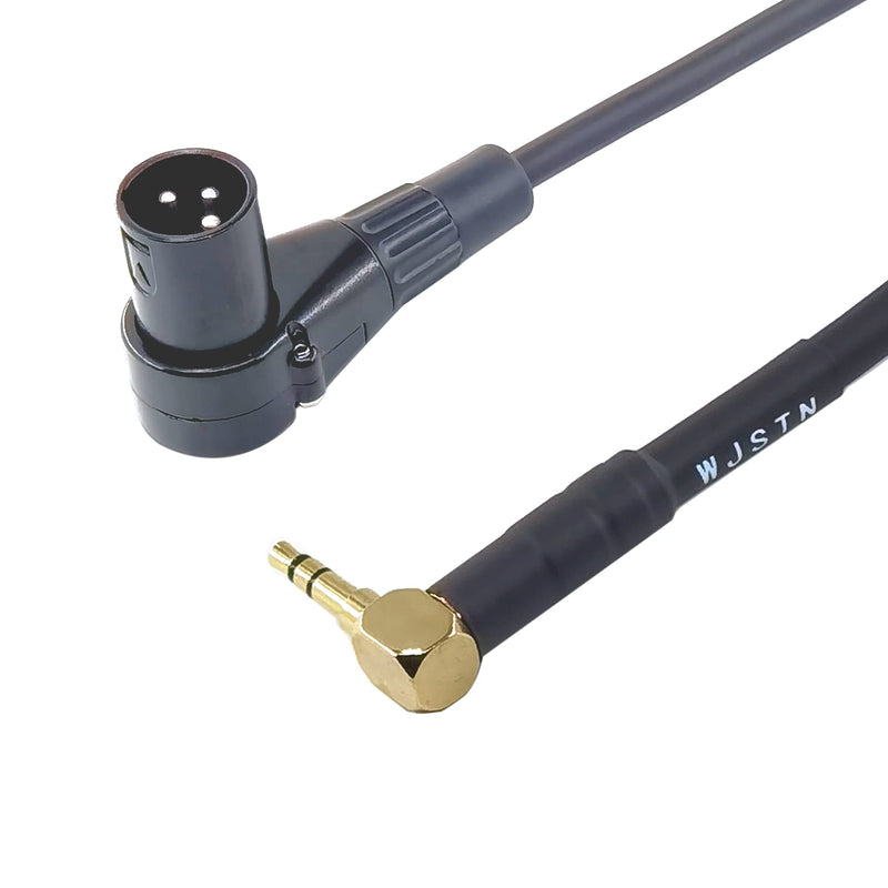 WJSTN Right Angle Male XLR to 3.5mm Adapter,3.5mm (1/8 Inch) TRS to XLR Stereo Male to XLR Male Cable (6 inches) 6 inches