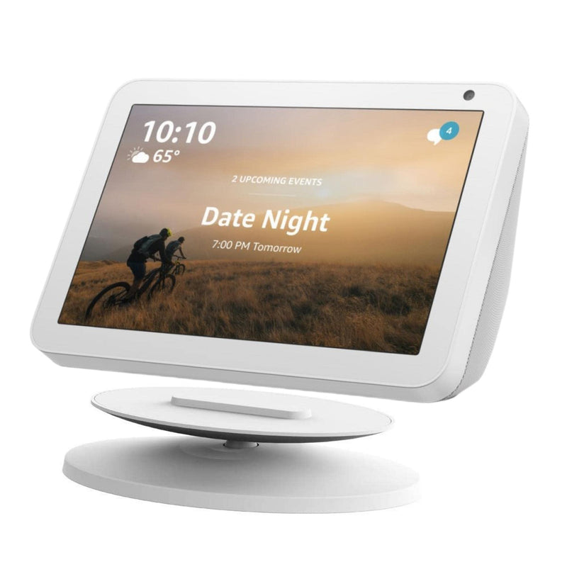 Sintron Smart Display Stand for Show 5 & 8 (1st Gen and 2nd Gen) Adjustable Magnetic Stand Mount Compatible for Show 5 & Show 8 with 360 Degree Rotation Tilt Function and Anti-Slip Base (White) For Echo Show 5&8 White