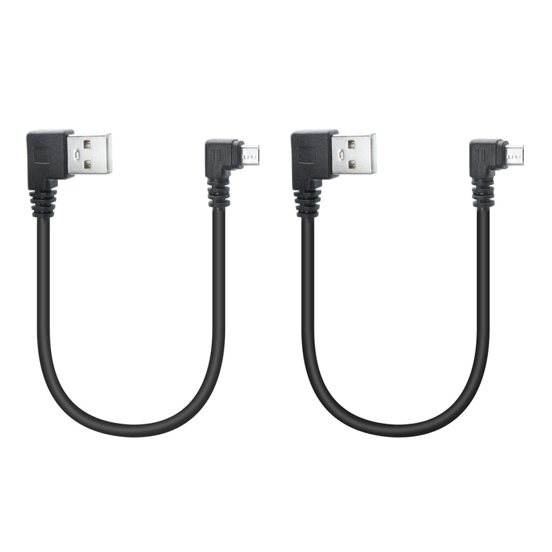 Short Micro USB Cable,25cm 90 Degree Left Angle USB 2.0 A Male to Micro USB Male Charging and The Data Transfer,for Phone,Dash Cam,Camera,etc,Micro USB Port Use(2Pcs) USB(Left Angle) to Micro Left Angle