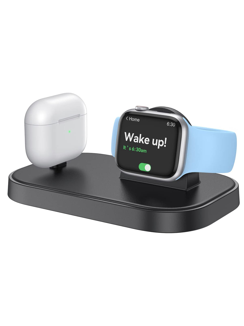 NEWDERY Charger Stand for Apple Watch, Portable Watch Charging Station, Fast Charging, Wireless USB C Charge Dock for iWatch Series Ultra/8/7/SE/6/5/3/2 & AirPods 1 2 3 Pro 2 Black