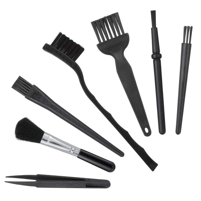 TIESOME Set of 7 Keyboard Anti Static Brushes, Plastic Handle Portable Cleaning Brushes Computer Keyboard Cleaning Brush Kit for Cleaning Computer Keyboard Car Lab