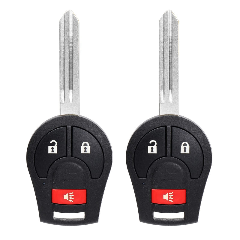 NPAUTO Key Fob Replacement for Nissan Versa Juke Rogue Sentra Titan Armada Cube Frontier NV 2008-2015 | Infiniti FX35 FX45 2003-2008 Keyless Entry Remote Uncut Ignition Key Fob (CWTWB1U751, Pack of 2)