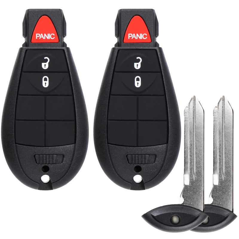 NPAUTO Key Fob Replacement for Dodge Ram 1500 2013-2021 | Ram 2500 3500 4500 5500 2013 2014 2015 2016 2017 2018 Pickup Truck Keyless Entry Remote Control Key Fobs (GQ4-53T, 3 Buttons, 433 MHz, 2-Pack)