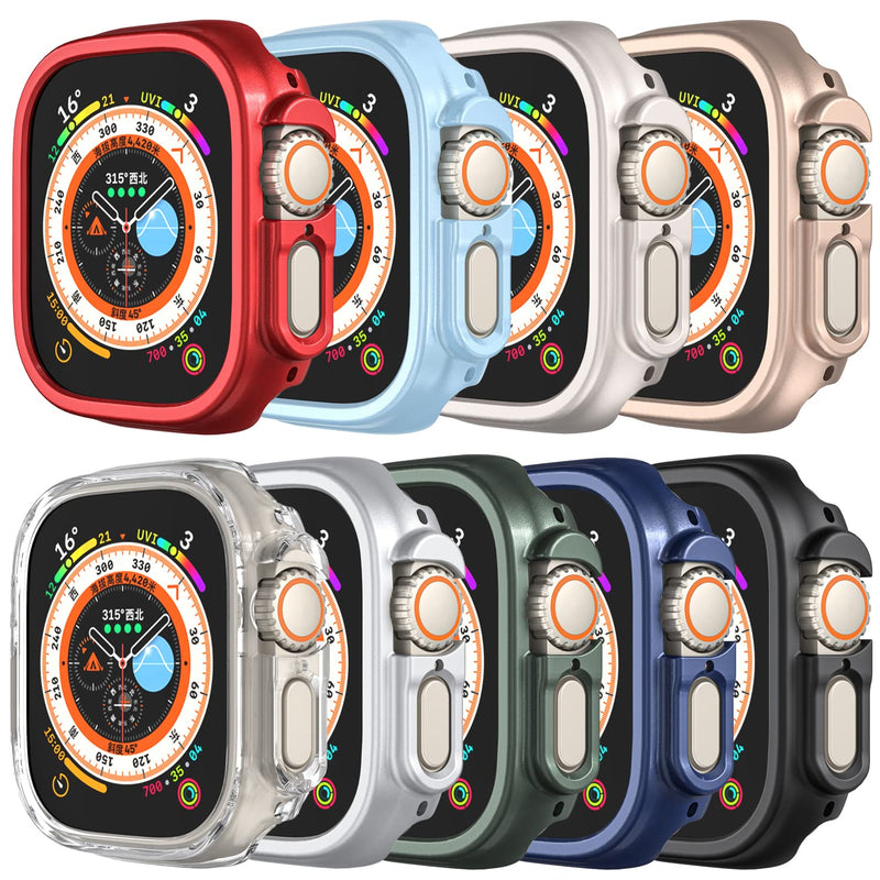 Compatible with Apple Watch Ultra 49mm Hard PC Case Cover Resistant Impact Shockproof Protective All-Around Edge Protective PC Hard Bumper Cover Face for Apple Watch Ultra 49mm (9Pack) 9Pack