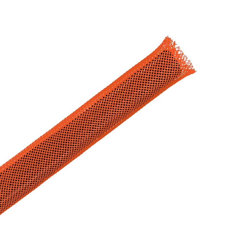 25ft - 3/4 inch Braided Cable Management Sleeve Cord Protector PET Expandable Braided Sleeving-Self-Wrapping Wire Loom for TV/Computer/Home Theater/Engine Bay - Orange