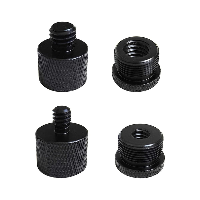 4 Pieces Mic Screw Adapter, 5/8 Female to 3/8 Male and 3/8 Female to 5/8 Male, 5/8 Female to 1/4 Male and 1/4 Female to 5/8 Male, Mic Thread Adapter, Microphone Adapter