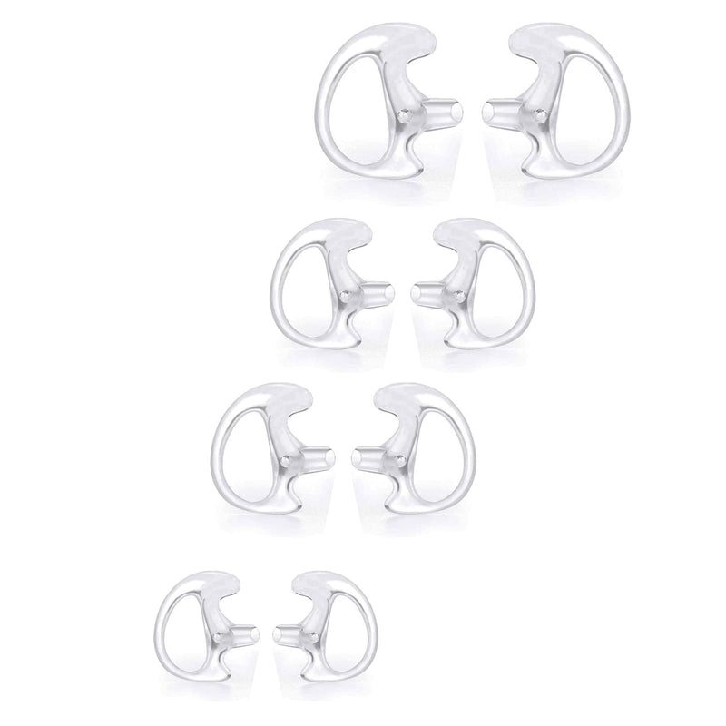 Replacement Earmold Earpiece Earbud Earplug Ear Mold for Walkie Talkie Acoustic Tube Earpiece,Soft Silicone Earmould Replacement Earpiece Insert for Two Way Radio Air Acoustic Headset (Pair of 4) 4 pair(1 Larger+2 Medium+1 Small)