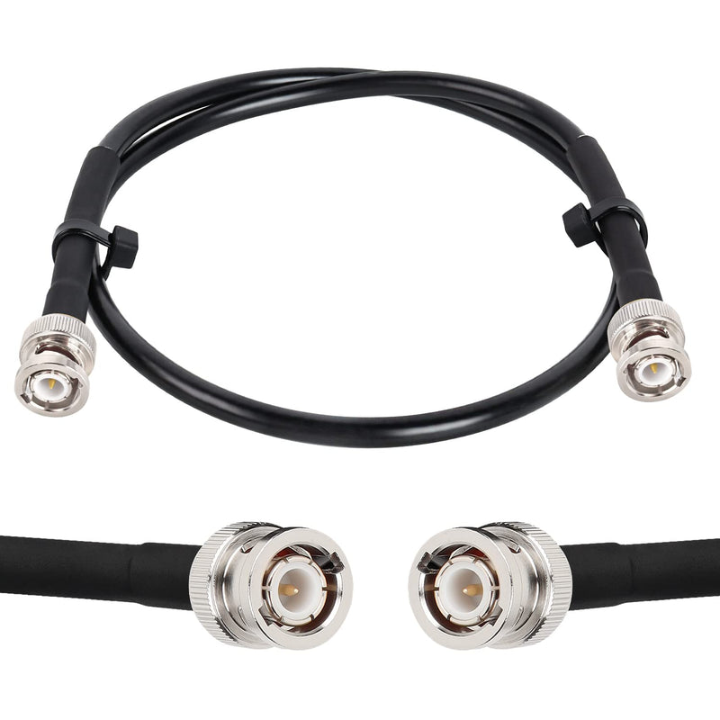 MOOKEERF BNC Male to BNC Male Coax Cable, 50 Ohm RG58 Coaxial Cable with BNC Connectors, 2ft