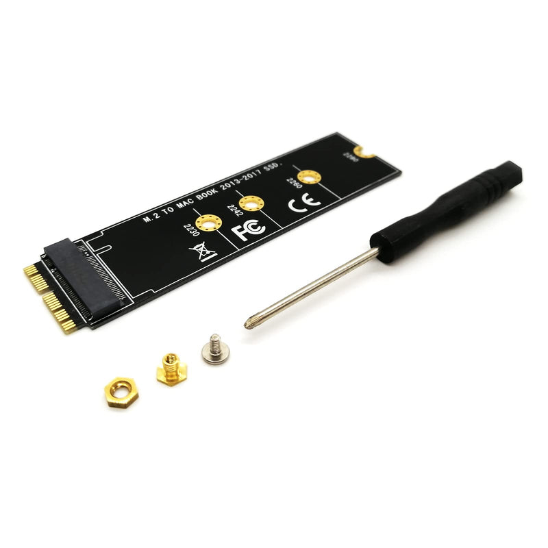 M.2 NVME SSD Convert Adapter Card,NGFF M.2 NGFF M-Key AHCI SSD Convert Card for Upgrade MacBook Air Pro Retina (Year 2013-2017), Sensico NVME/AHCI SSD Kit for A1465 A1466 A1398 A1502(Black)