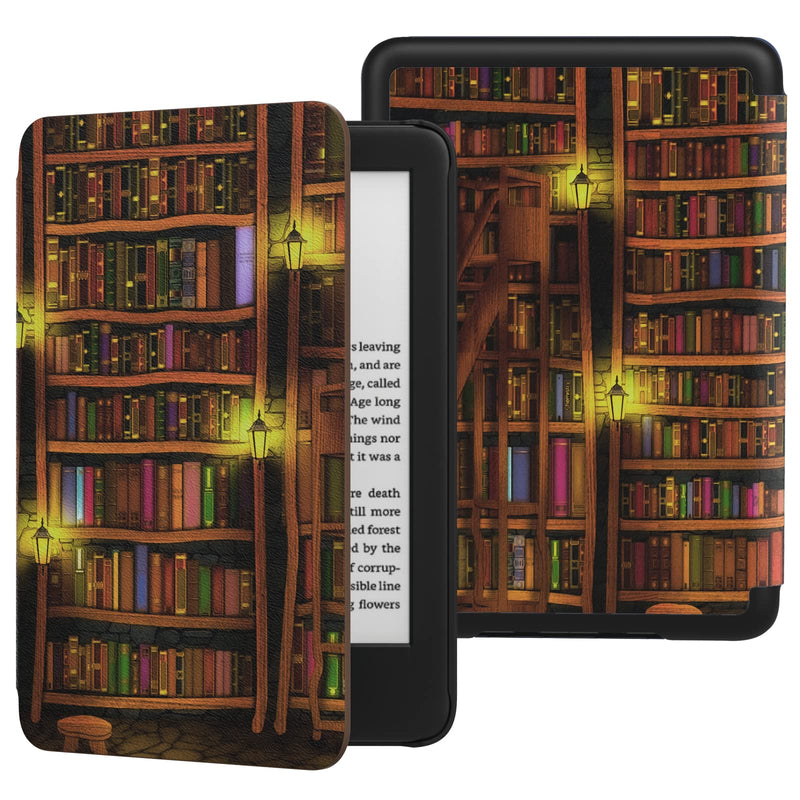 MoKo Case Fits 6" All-New Kindle (11th Generation-2022 Release), Lightweight Shell Cover with Auto Wake/Sleep for Kindle 2022 11th Gen e-Reader, Retro Library