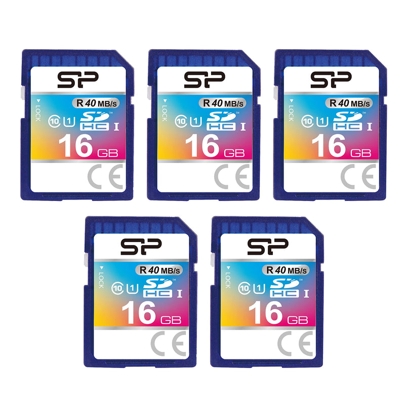 16GB 5-Pack SDHC Class 10 SD Flash Memory Card by Silicon Power Sd 16gb (5 Pack)
