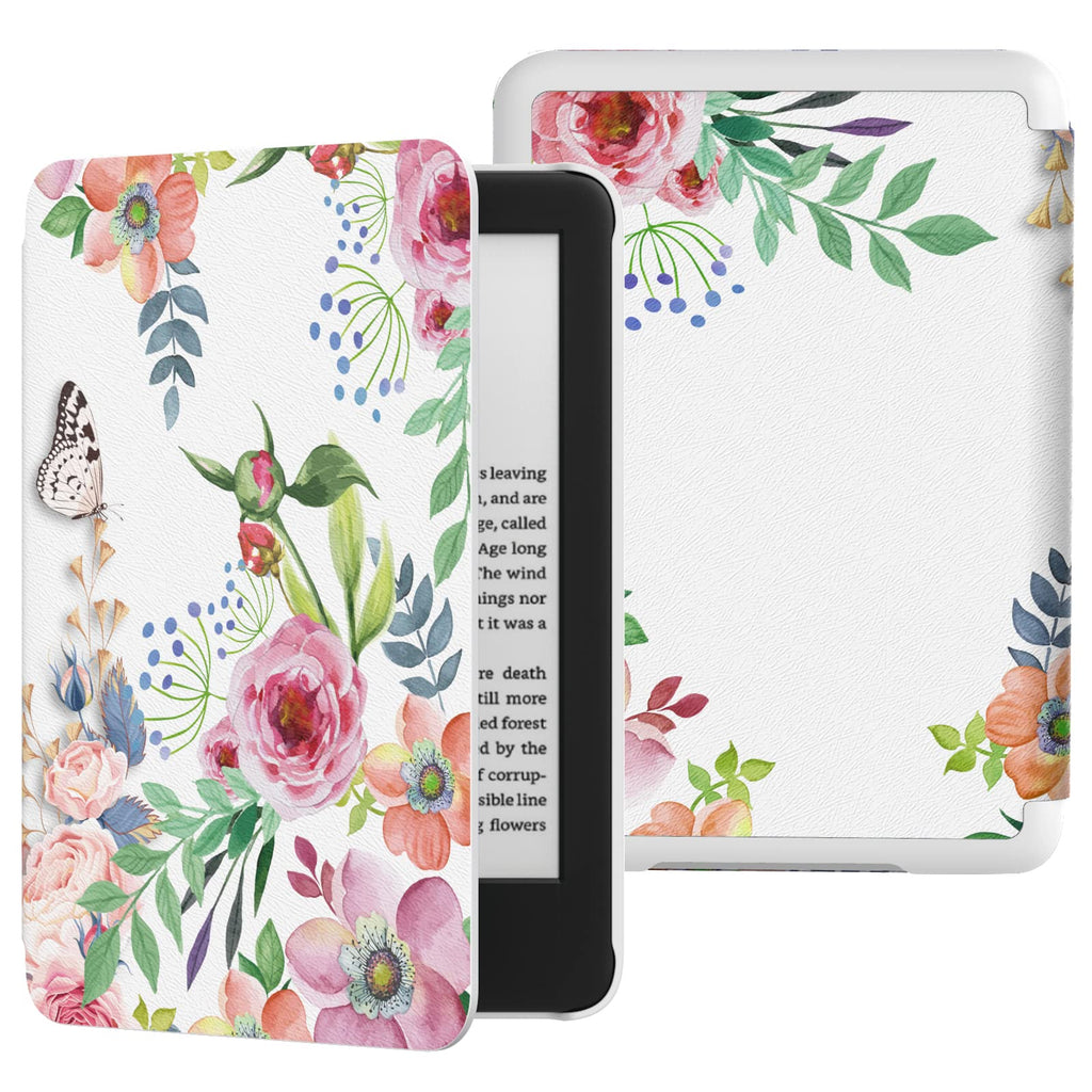 MoKo Case Fits 6" All-New Kindle (11th Generation-2022 Release), Lightweight Shell Cover with Auto Wake/Sleep for Kindle 2022 11th Gen e-Reader, Fragrant Flowers