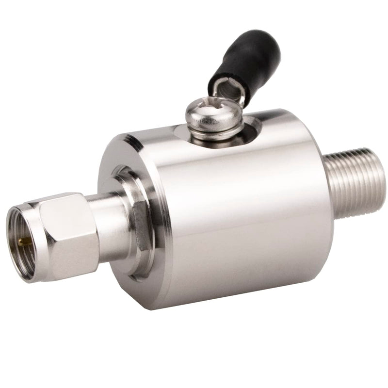 Whisary F Type Lightning arrestor Male to Female 75 ohm Cellular 2G 3G 4G LTE CATV Satellite with 90V Gas Tube Coaxial Lightning F male to female