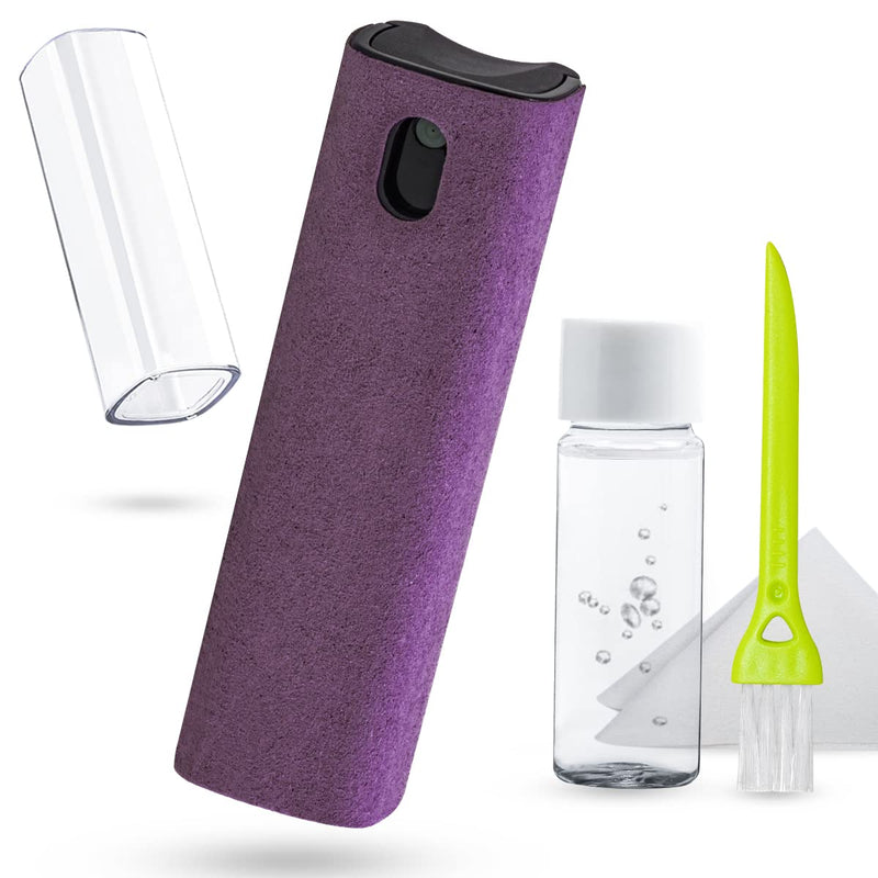 Screen Cleaner Touchscreen Mist Spray, walrfid Cleaning Kit for Electronic Smart Phone TV, Laptop, Tablet, PC, Computer LCD Flat Screens, Eyeglasses, Compatible with iPhone iPad MacBook Pro - Purple