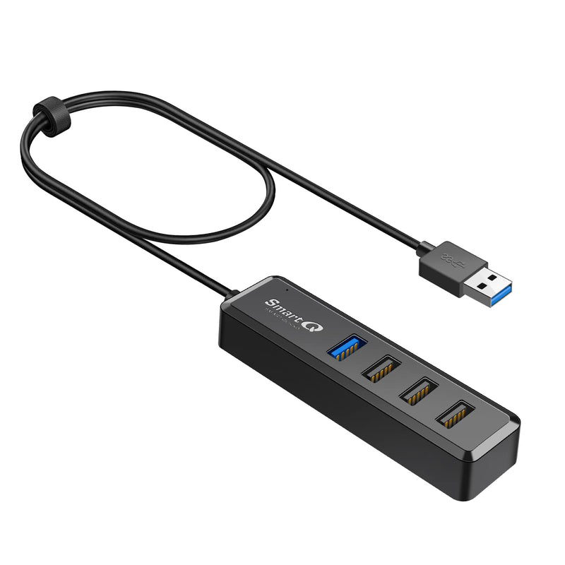 SmartQ USB Hub with 1 USB 3.0 + 3 USB 2.0 Total 4 Ports for MacBook, Mac Pro, Mac Mini, iMac, Surface Pro, XPS, PC, Flash Drive, Mobile HDD, and More (1 ft) 1 ft